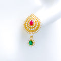 Jazzy Dressy CZ 22k Gold Earrings