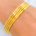 21k-gold-Sleek Glossy Everyday Bangles 