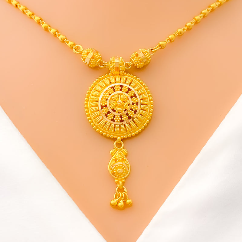 22k-gold-Traditional Mandala Adorned Necklace Set 