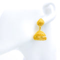 Fancy Ornate Jhumki 22k Gold Earrings