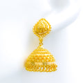 Fancy Ornate Jhumki 22k Gold Earrings