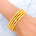 21k-gold-Traditional Engraved Striped Bangles 
