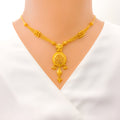 22k-gold-Three Chain Flower Necklace Set