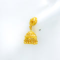 Dainty Floral Jhumki 22k Gold Earrings