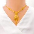 22k-gold-Delightful Decorative Dangling Necklace Set 