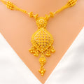 22k-gold-Delightful Decorative Dangling Necklace Set 