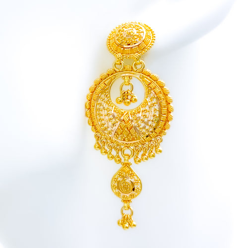 Grand Hanging Chand 22k Gold Earrings