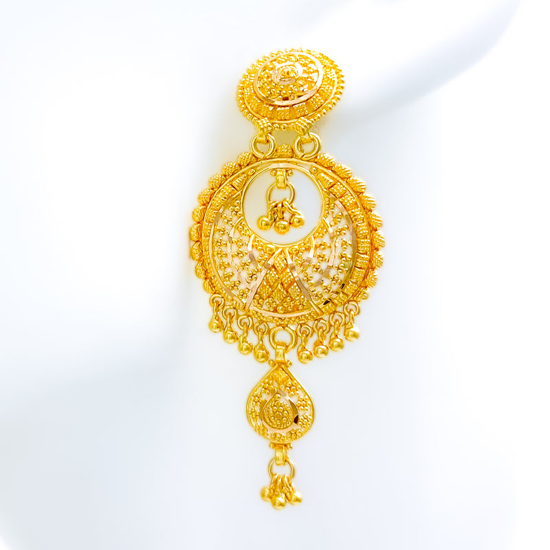 Grand Hanging Chand 22k Gold Earrings
