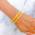 21k-gold-Intricate Sparkling Netted Bangles 