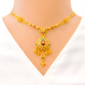 22k-gold-Vibrant Festive Drop Necklace Set 