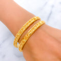 21k-gold-Intricate Sparkling Netted Bangles 