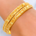 21k-gold-Intricate Sparkling Netted Bangles 