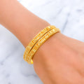 21k-gold-Intricate Sparkling Netted Bangles 