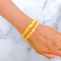 21k-gold-Special Textured Glowing Bangles