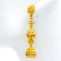 Dazzling Long Jhumki 22k Gold Earrings