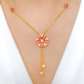 Fashionable Red Accented CZ Necklace
