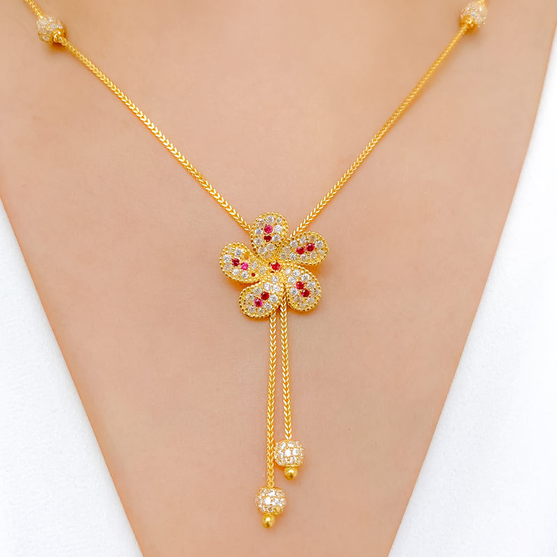 Charming Floral CZ Necklace