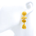 Magnificent Contemporary Jhumki 22k Gold Earrings