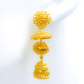 Magnificent Contemporary Jhumki 22k Gold Earrings