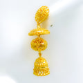 Magnificent Contemporary Jhumki 22k Gold Earrings