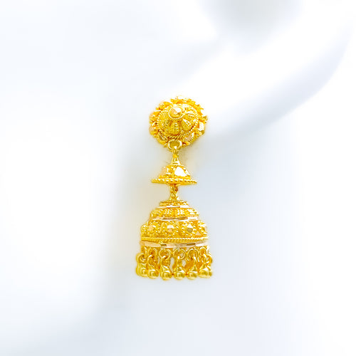 Chic Radiant Jhumki 22k Gold Earrings