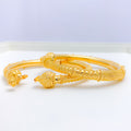 Classic Ornate 22k Gold Bangle Pair