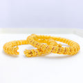 Wraparound Gold Ribbon 22k Gold Bangles