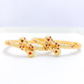 Elegant White 22k Gold Meenakari Bangles