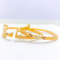 Elegant White 22k Gold Meenakari Bangles