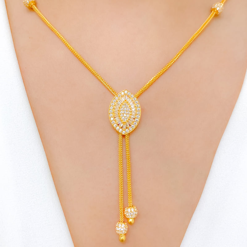Elegant Marquise Style CZ Necklace