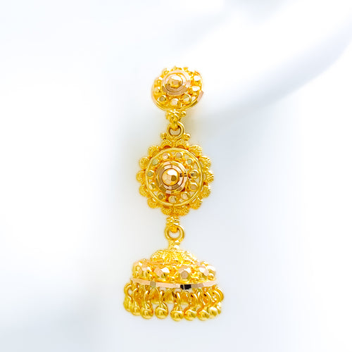 Jazzy Jhumki 22k Gold Earrings