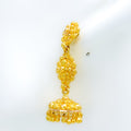 Dressy Hanging Flower 22k Gold Earrings