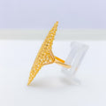 Medium Glossy 22k Gold Long Ring