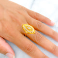 Two-Tone Vintage Marquise 22k Gold Ring
