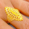 Gorgeous Opulent Elongated 22k Gold Ring