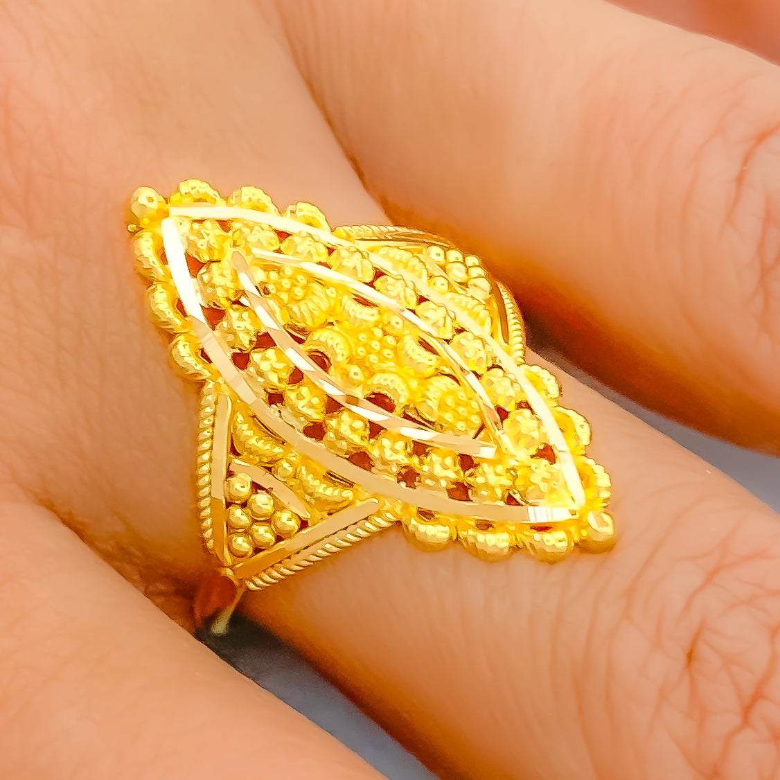 Buy 22k Yellow Gold Ring,hand Carved Gold Ring, Vintage Design Ring, Solid Gold  Ring, Indian Gold Jewelry, Wedding Ring Online in India - Etsy