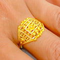 Charming Beaded 22k Gold Ring