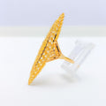 Flower Lined Long 22k Gold Ring