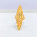 Sleek Slender 22k Gold Elongated Ring