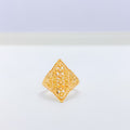 Classic Diamond 22k Gold Shaped Ring