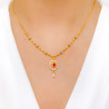 Ritzy Red Accented CZ Necklace Set