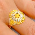 Symmetrical Floral Dome Ring