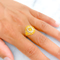 Symmetrical Floral Dome Ring