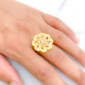 Unique Glistening Flower 22k Gold Ring