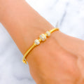 White Gold Spiral 22k Gold Bangle Bracelet