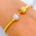 Bright White Gold Accented Bangle Bracelet