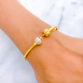 Bright White Gold Accented Bangle Bracelet