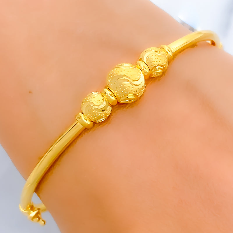 Wavy Gold Bangle 22k Gold Bracelet