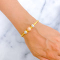 Three-Tone Textured Bangle Bracelet