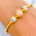 Three-Tone Textured Bangle Bracelet